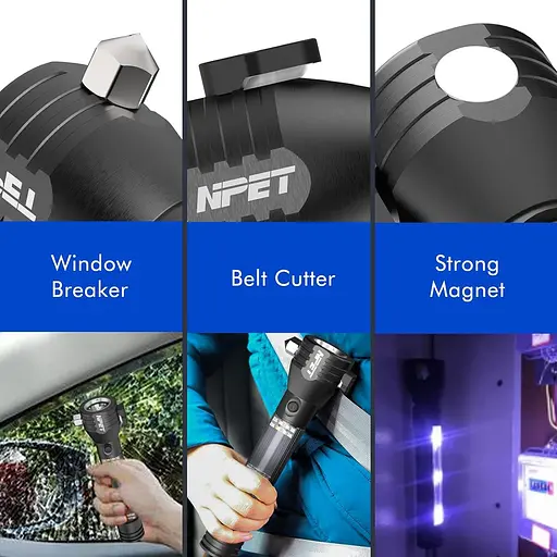 NPET T09 Сонячний ліхтарик Автомобільний ліхтарик 268 люмен світлодіодний COB Light USB тактичний багатофункціональний ліхтарик - фото 2