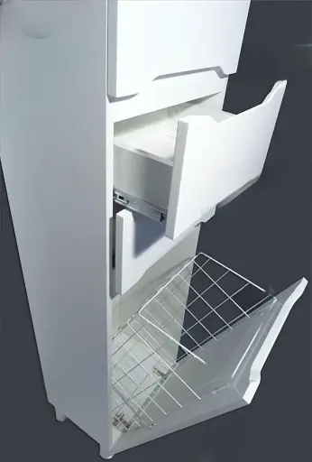 Пенал підлоговий для ванної Альба з кошиком правий 40 см Білий 30412 - фото 4