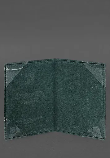 Кожаная обложка для военного билета (под военно-учетный документ) 7.4 А5 зеленая - фото 3