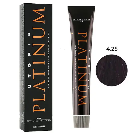 Професійна стійка крем-фарба для волосся Hipertin Platinum 4.25 каштан перламутрово-червоний 60 мл - фото 2