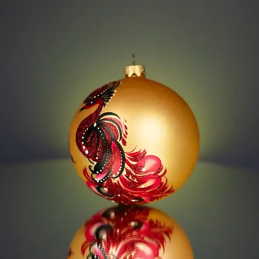 Набір ялинкових прикрас Різдвяні історії Петриківка калиновий скло (4820001165463) - фото 6