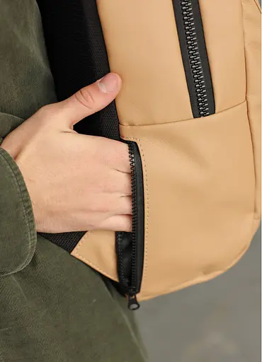 Чоловічий рюкзак Sambag Zard LZNm бежевий 43 х 27 х 13 см (25000026m) - фото 6