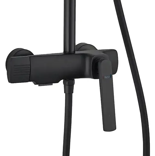 Душова система Rea Rebel black з виливом REA-P2416, Чорний матовий - фото 4