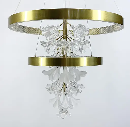 Подвесной светильник Jasmine на два золотых кольца Line.F Диаметр 60+40 - фото 6