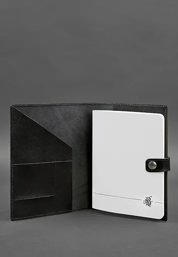 Шкіряна папка (софт-бук) для блокнота і планшета 10.0 Угольно-чорна - фото 3