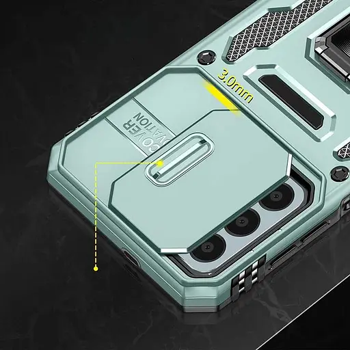 Ударопрочный чехол Epik Camshield Army Ring для Samsung Galaxy A26 5G Зеленый / Light Green - фото 2