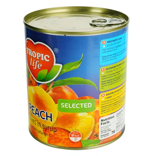 Персики половинками в сиропе Tropic Life 790 г - фото 2