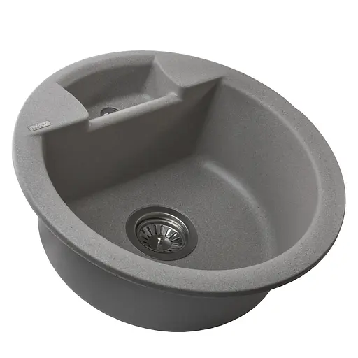 Гранітна мийка Globus Lux Guron сiрий камiнь 480 мм А0005, Сірий - фото 3