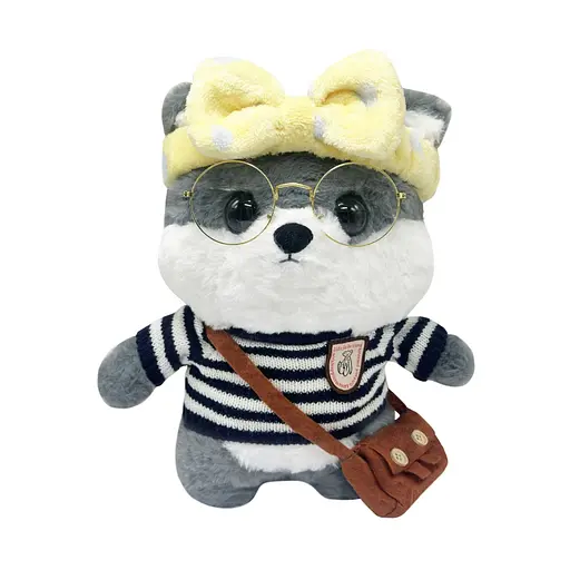 М'яка іграшка "Песик" Bambi K0201(Grey) одяг в асортименті, 30 см - фото 1