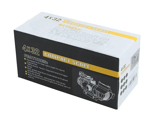 Прицел оптический Vector Optics C1 4x32 Red, Green, Blue Chevron - фото 11