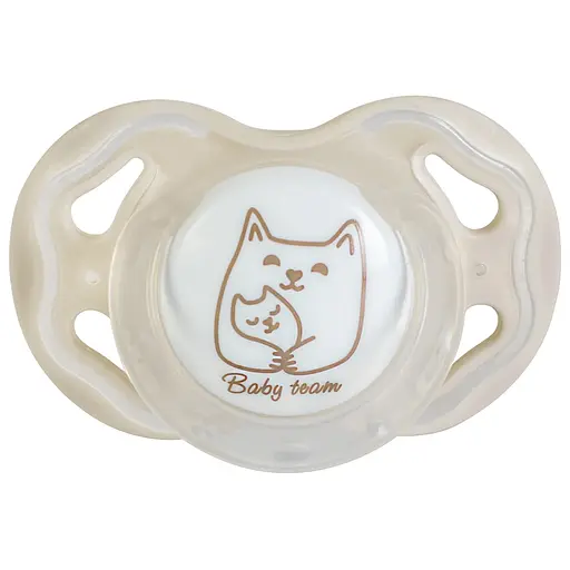 Пустышка силиконовая ортодонтическая Baby Team (3011_бежевий)