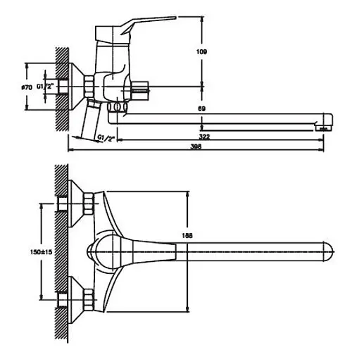 Змішувач для ванни Haiba ZEON 006 (HB0410) - фото 2