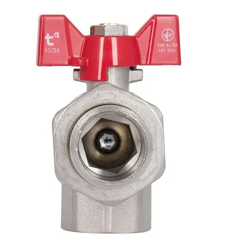 Кран шаровой Thermo Alliance "Американка" Standart 3/4" ВН угловой, PN40, бабочка SD222W20 - фото 4