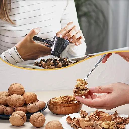 Конусный металлический прочный темный орехокол с ребристыми ручками 18.5 см, Kitchen Master 84105 - фото 4