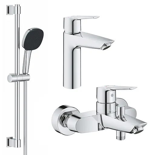 Набір змішувачів 3 в 1 для ванної кімнати Grohe QuickFix Start M-Size UA202301ME Хром - фото 1
