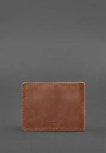 Универсальная кожаная обложка для удостоверения светло-коричневая Crazy Horse - фото 4