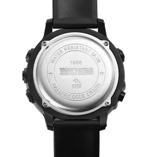 Чоловічий спортивний годинник Skmei 1966 (Чорний з чорним циферблатом) - фото 9