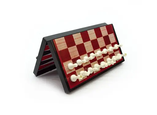 Ігровий набір 3в1 магнітні шахи шашки нарди METR+ 9831N подарунковий набір в коробці Червоний/Чорний - фото 4