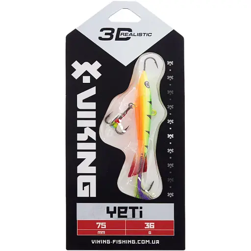 Балансир Viking Fishing Yeti Ice Jig 75mm 36.0g #4 Fire Perch - фото 2