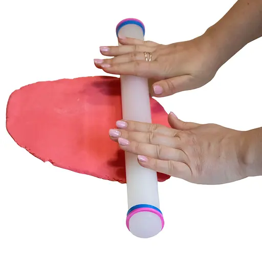 Скалка акриловая для теста и мастики с ограничителями толщины раскатки 40 см, Yu Xin 85473 - фото 5