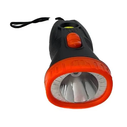 Светодиодный карманный фонарик GY1718 B ручной на батарейках, компактный LED-фонарик с 2 режимами освещения, красный - фото 1