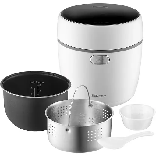 Рисоварка Sencor 350Вт, чаша 0.6л, сенсорне керування, 8 програм, пластик, білий - фото 9