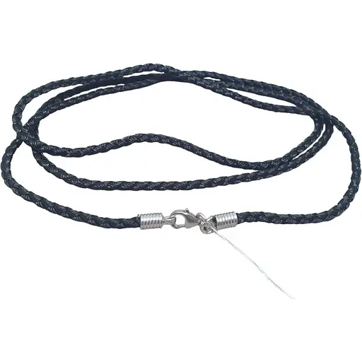 Ювелирный шнурок из текстиля Малина с серебряными вставками. 337/Р 50 55