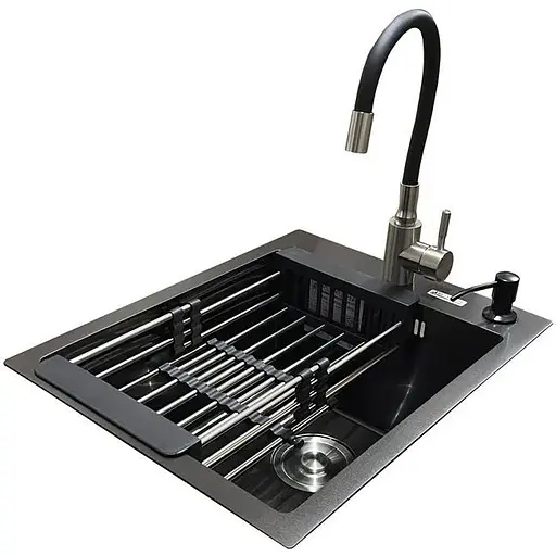 Комплект мийка + змішувач Romzha Arta U-350S BL (С) - фото 1