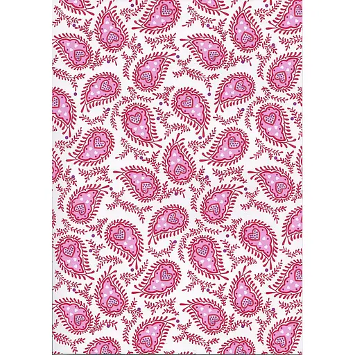 Папір з малюнком "Пейслі дизайн", А4 (21х29,7см), Рожевий, 300г/м2, Heyda
