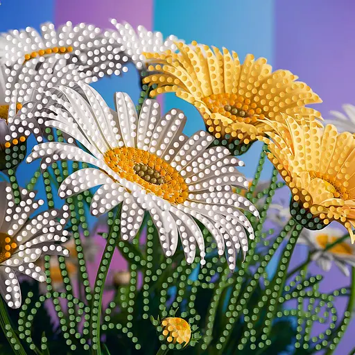 Алмазная мозаика Strateg ПРЕМИУМ Желто-белый букет на бумажной основе размером 18х18 см (ZAV1818-18) - фото 1