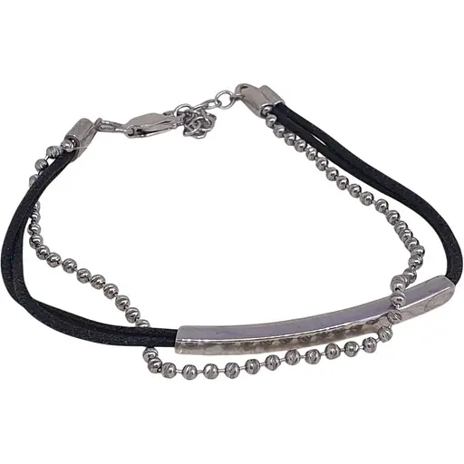 Браслет из текстиля Qvaliz с серебряными вставками. 905-01102/1 16