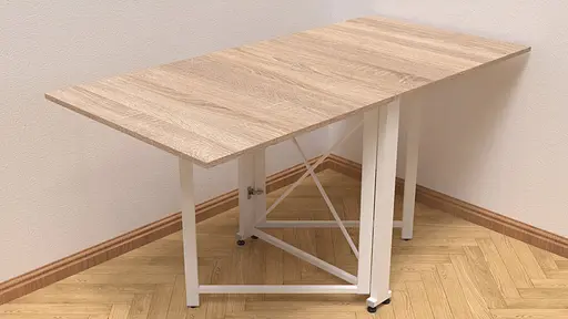 Стіл-книга трансформер Оріон 2 Ferrum-decor 750x1520x730 Білий метал ДСП Дуб Сонома 16 мм (FRD-104593) - фото 3