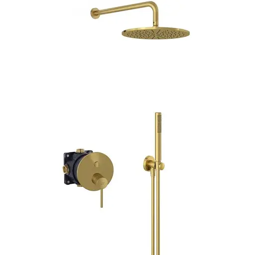 Душова система прихованого монтажу Kludi Bozz брашоване золото 38658N076 - фото 1