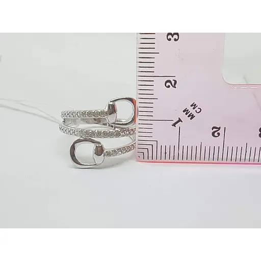 Серебряное кольцо Агни Грона с фианитами. 1621/1Р-CZ 17 - фото 5