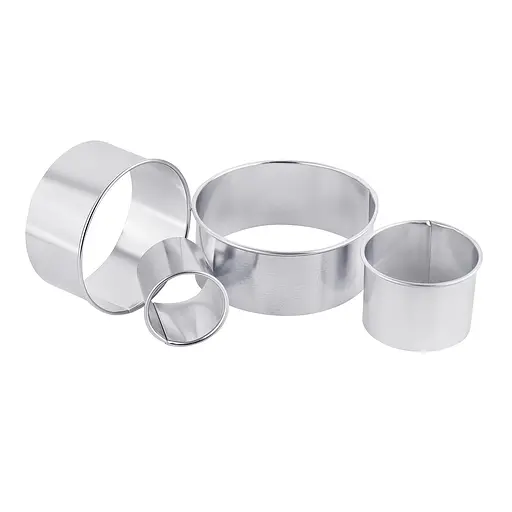 Форми круглі для оформлення страв салатів, гарнірів, десертів (4 штуки в комплекті) Ø 10.5/9/6.5/4.5 см, Master Class Металлик 81682 - фото 3