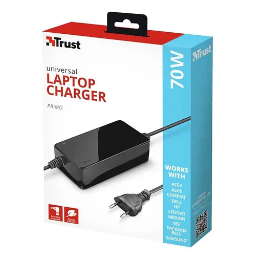 Блок живлення для ноутбука Trust Primo 70W-19V Universal Laptop Charger BLACK (22141_TRUST) - фото 4