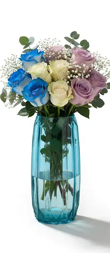 Ваза для цветов стекло голубая Viva Sandy высота 27.5 см (A060172) - фото 4