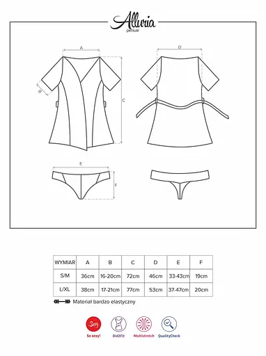 Еротичний комплект Obsessive Alluria robe L/XL чорний - фото 5