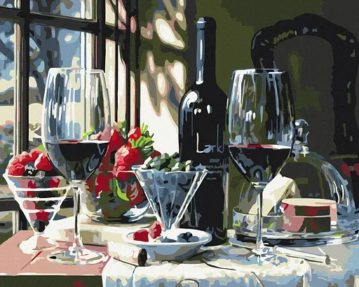 Картина за номерами на підрамнику Brushme Винний десерт