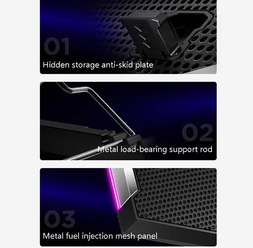 Охолоджувальна підставка для ноутбука 15-17.3 дюйми Ice Coorel K-9 Blue RGB - фото 9