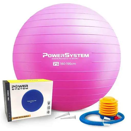 М'яч для фітнесу (фітбол) Power System PS-4013 Ø75 cm PRO Gymball Pink (4013PI-0) - фото 1