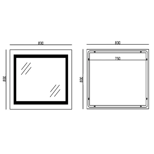 Зеркало Mixxus Warm MR02-80x80 (LED Touch, часы, антизапотевание, димер, регулировка яркости) MI6934 - фото 3