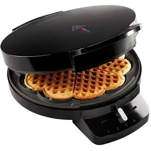 Вафельниця кругла з регулюванням Silver Crest Waffle maker 1200W Germany Heart Shape Silver Crest SWE 1200 C3 - фото 3