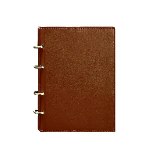 Шкіряний блокнот на кільцях (софт-бук) 9.0 з твердою коричневою обкладинкою - фото 8