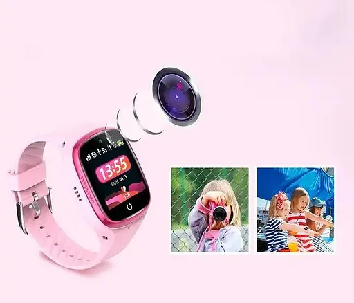 Дитячий смарт-годинник Lemfo LT06 з кнопкою SOS голосовим чатом підтримкою 4G і GPS Рожевий - фото 4