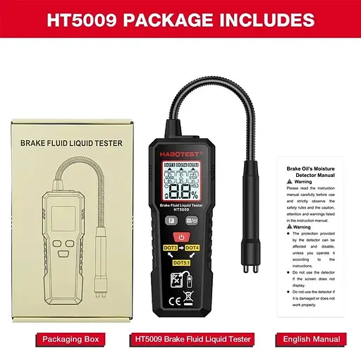 Тестер тормозной жидкости для DOT3 DOT4 DOT5.1 HABOTEST HT5009 (101142) - фото 8