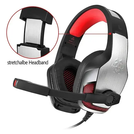 Дротова ігрова гарнітура Hunterspider Gaming with LED V4, USB, 3.5mm, 2.2m, silver - фото 7