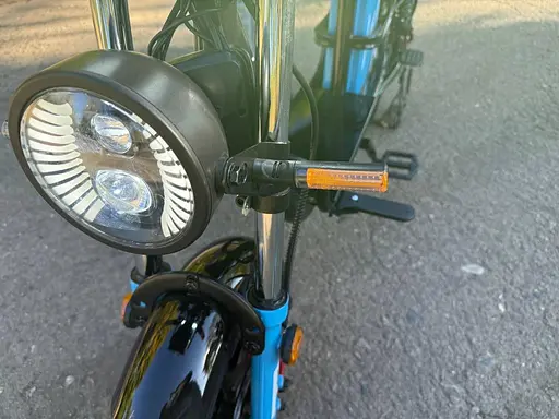 Электровелосипед Minako Monster NEW (1000W, 60V, 26Ah) Гидравлический тормоз +Раскладной Багажник/сиденья Черно-Синий - фото 7