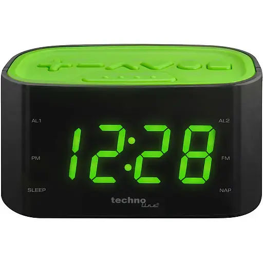 Часы настольные с радио Technoline WT465 Black/Green (WT465 grun) - фото 1