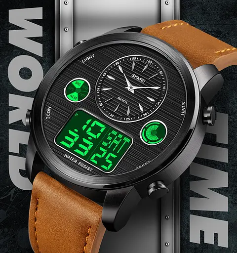 Мужские спортивные часы Skmei 1653 (Коричневые с черным) - фото 7